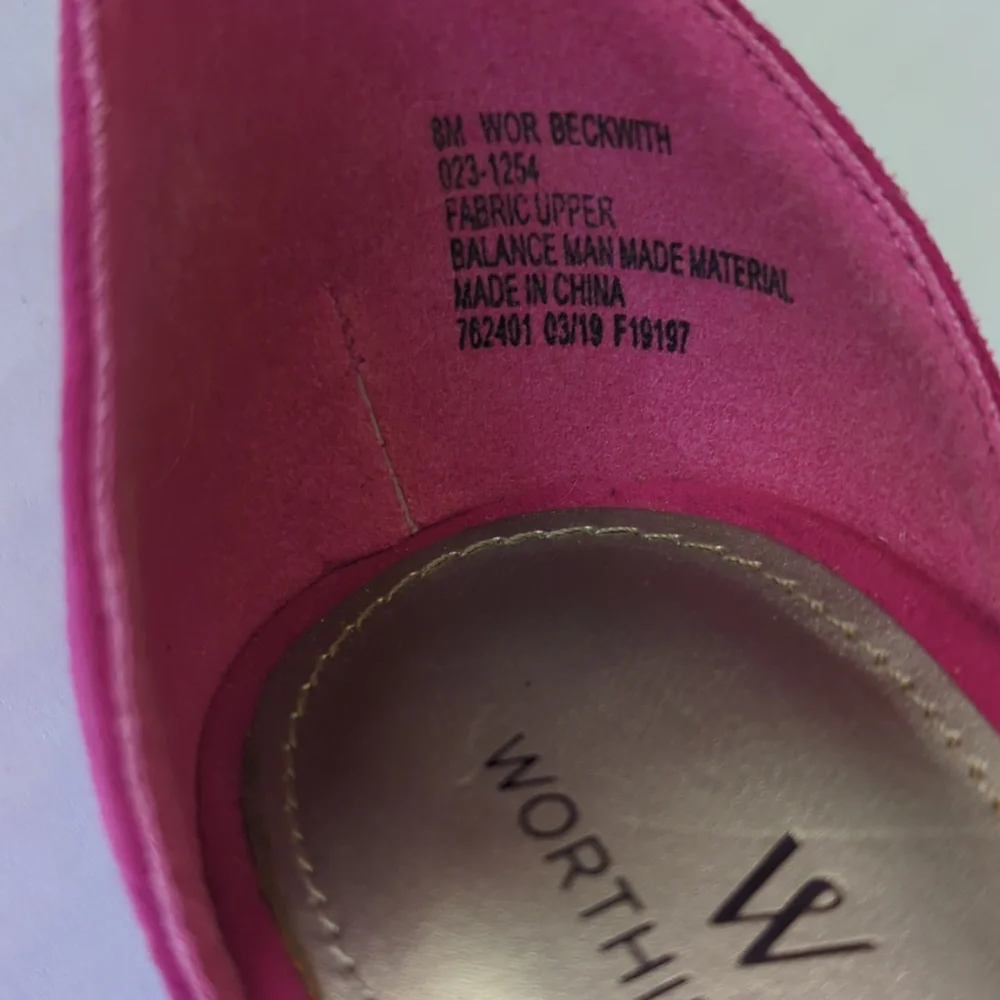 Worthington Beckwith Block Heel Open Toe Sandals 8 Fuchsia Pink - Picture 3 of 16